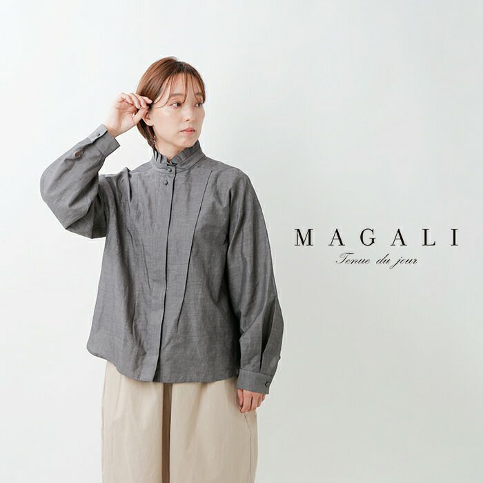 希少✨️MAGALI リネン 半袖シャツ ブラウス 生成り 白 パフスリーブ 希少✨️MAGALI リネン 半袖シャツ ブラウス 生成り 白 パフスリーブ