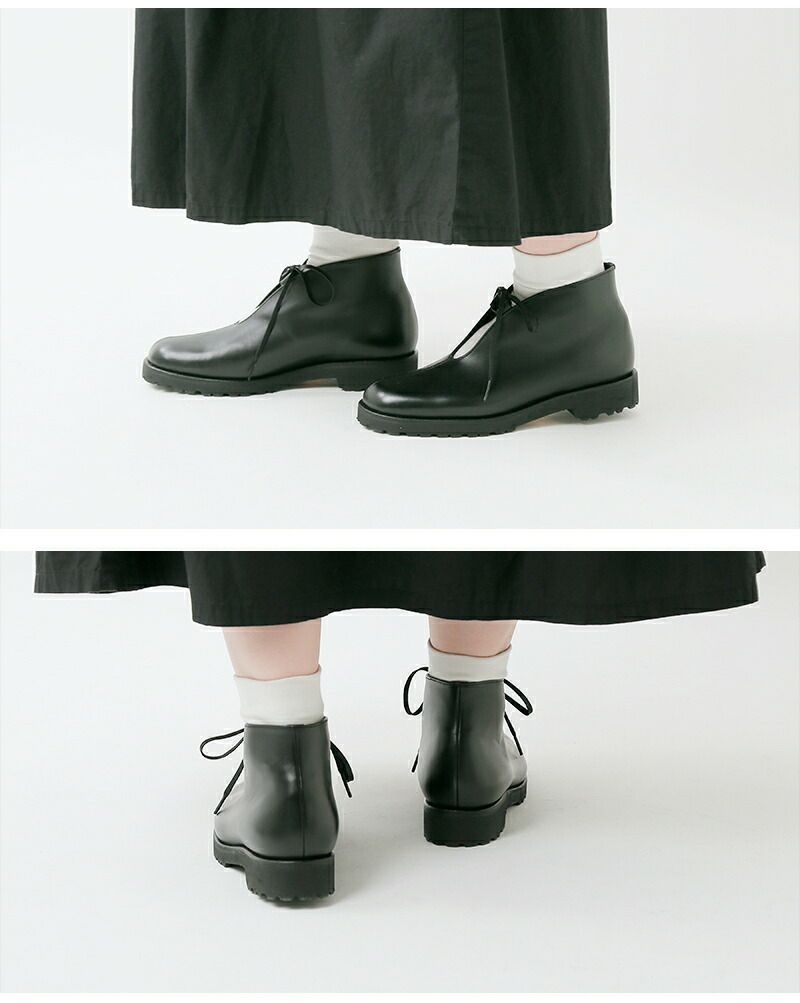 chausser ショセ  防水加工 カウレザー タンクソール Uカット ブーツ c-2358tc-yo 2025aw新作 レディース クーポン対象 chausser ショセ 防水加工 カウレザー タンクソール Uカット ブーツ c