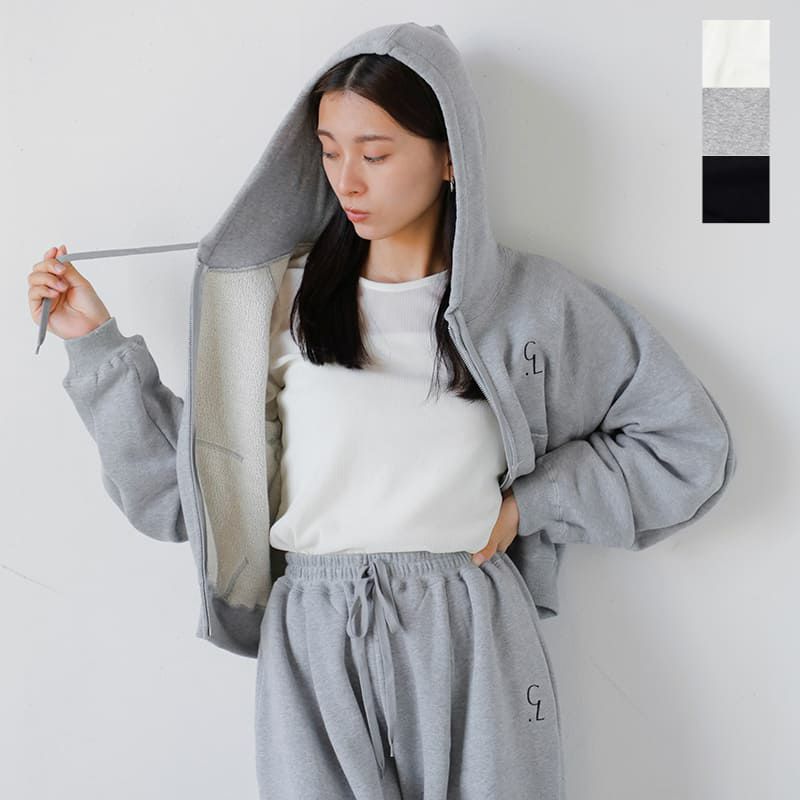 CLANE クラネ ロゴ コンパクト ジップアップ フーディー “LOGO COMPACT