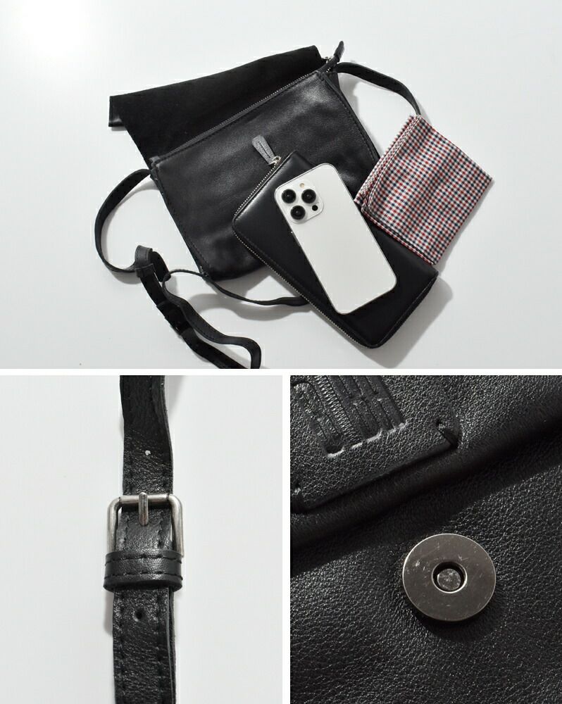 BIBA ビバ カウハイドレザー クロス フラップ バッグ “CHESTER TB