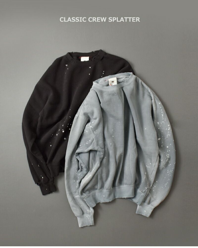 MOOJIMOOJI ムージームージー  コットン クラシック クルーネック スプラッター スウェットシャツ “CLASSIC CREW SPLATTER” moo-25f-15-fn 2025aw新作 レディース クーポン対象 000000047087-07-l.jpg?t=