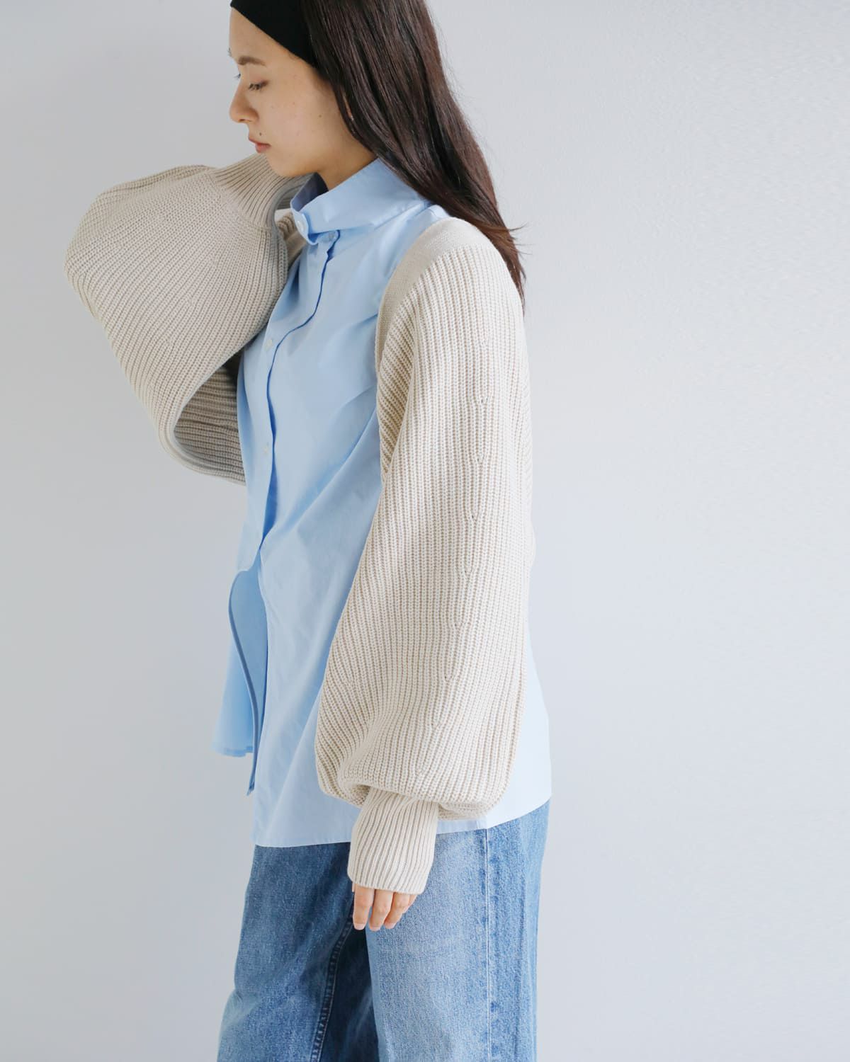 40%OFF】MANOF マノフ ボリューム スリーブ ニット ボレロ 89106-2022