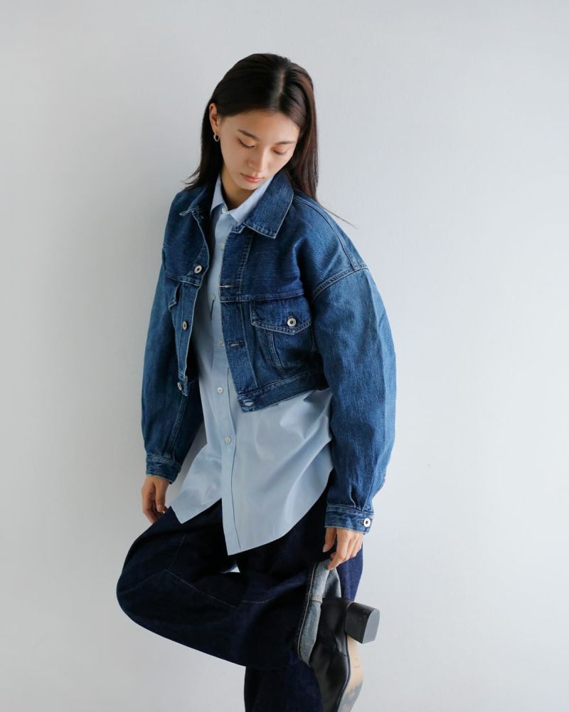 Sサイズ エクストリームクロップドデニムジャケット KURO クロ セルビッチ クロップド トラッカー ジャケット