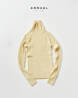 3こ1】【30%OFF】ANNUAL アニュアル ウール タートルネック リブ
