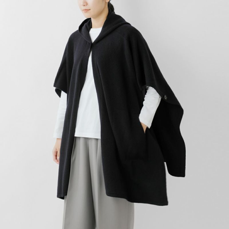 EMMACULATE エマキュレイト  ウール カシミヤ フード付き ニット ポンチョ 2253k-01360-ms 2025aw新作 レディース クーポン対象 30%OFF】EMMACULATE エマキュレイト ウール カシミヤ フード付き