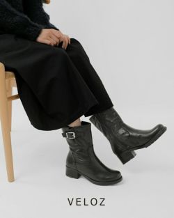 30%OFF】VELOZ ヴェロス カウレザー サイドジップ ベルト ミドルブーツ