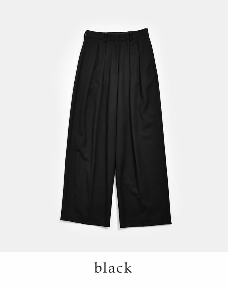 CREDONA クレドナ 高密度 ウール ギャバジン ツータック スラックス