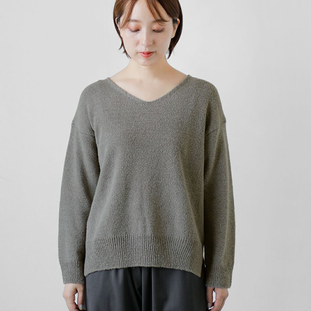 evameva アルパカウールニット evam eva(エヴァム エヴァ) アルパカ ウール プルオーバー / alpaca