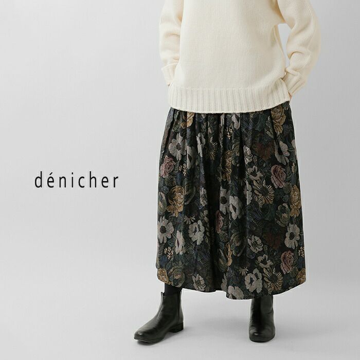 denicher デニシェ コットン ビエラゴブランプリント ギャザー