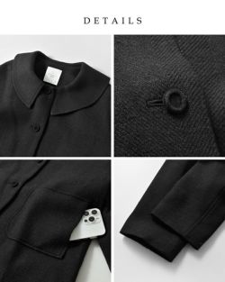 MAGALI マガリ シェットランドウールリネン フラットカラー ジャケット