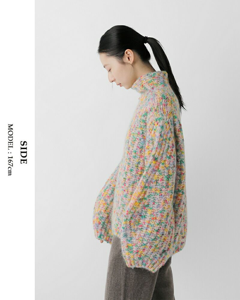 unfil アンフィル スーパーキッドモヘア コットン ハイネック ニット