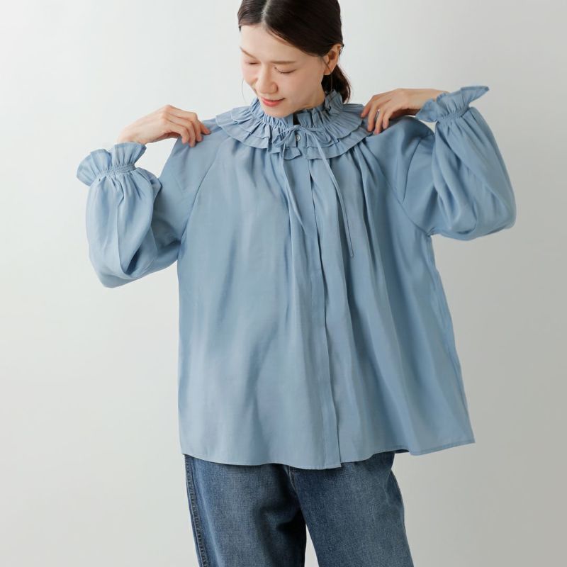 denicher デニシェ ルミナスクロス フリルカラー ブラウス d253081-fn