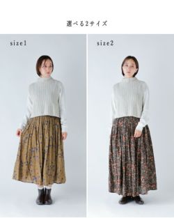 SOIL ソイル 60s キャンブリック フラワープリント ギャザー スカート