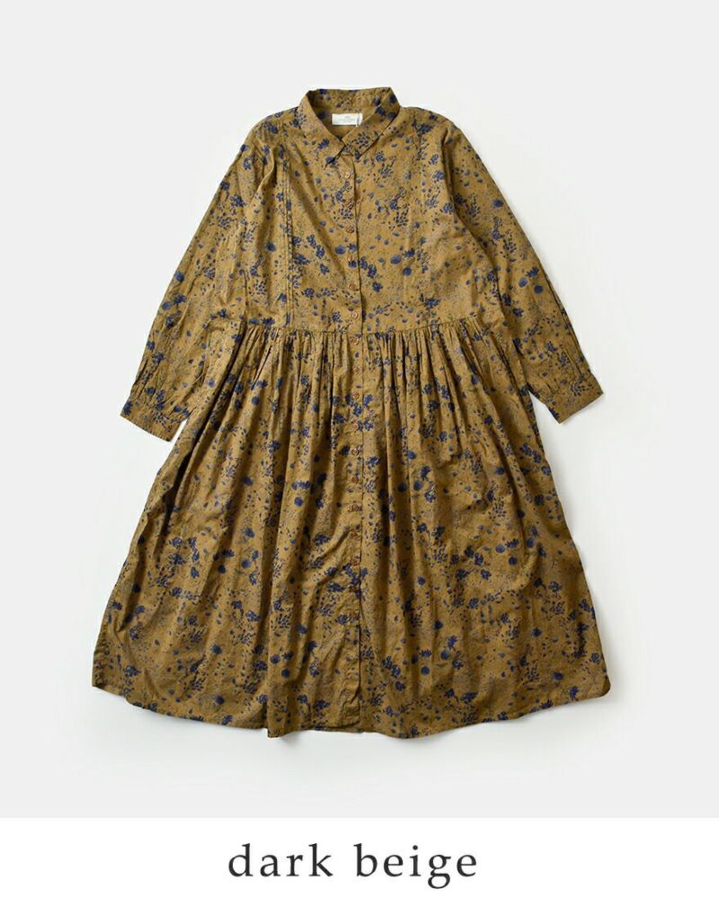 SOIL ソイル 60s キャンブリック フラワープリント レギュラー カラー