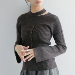【ビミマ】 30%OFF】MANOF マノフ ビスチェセット リブ ニット プルオーバー 89106