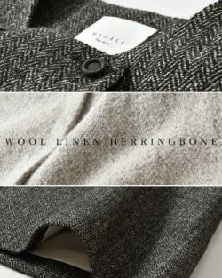 MAGALI マガリ ウールリネン ヘリンボーン ダブルボタン コート ct10h