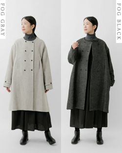 MAGALI マガリ ウールリネン ヘリンボーン ダブルボタン コート ct10h