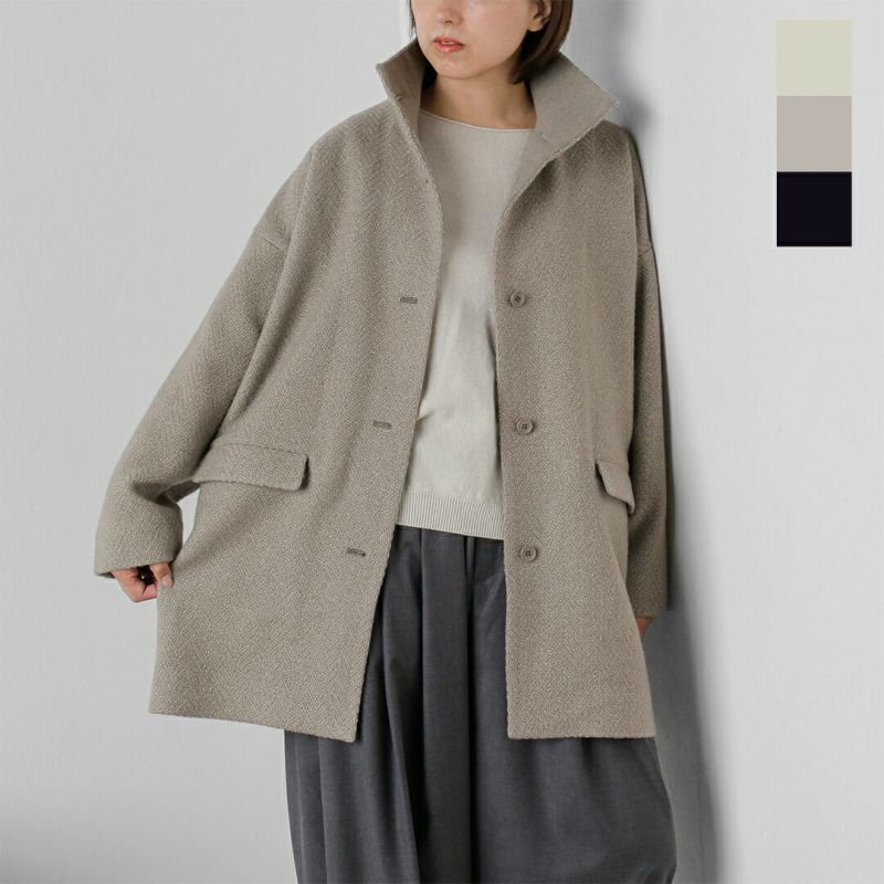evam eva エヴァムエヴァ リニューウール スタンド ショート コート
