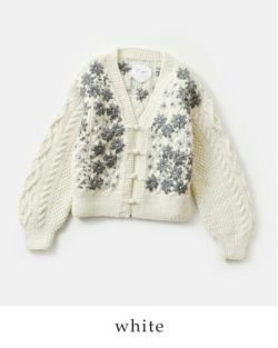 Pheeta フィータ フラワー刺繍 ニット カーディガン “Clara” ph014c