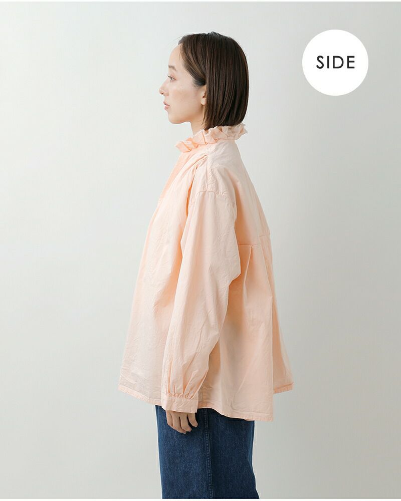 Veritecoeur ヴェリテクール  コットンツイル タックフリル スタンドカラー Favorite ブラウス vc-2795 レディース 2025aw新作 ☆☆ 40%OFF】Veritecoeur ヴェリテクール コットンツイル タックフリル