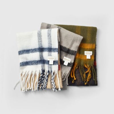 Barbour バブアー タータンチェック ブークレ スカーフ “ISLA TARTAN