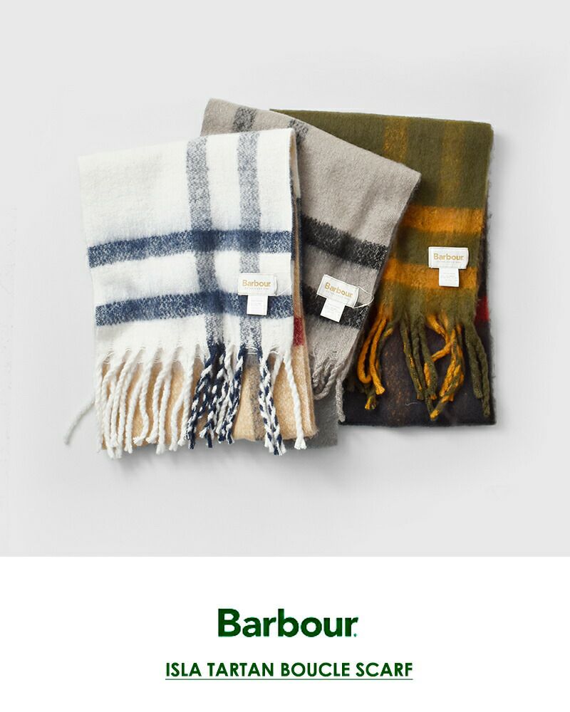 Barbour バブアー タータンチェック ブークレ スカーフ “ISLA TARTAN