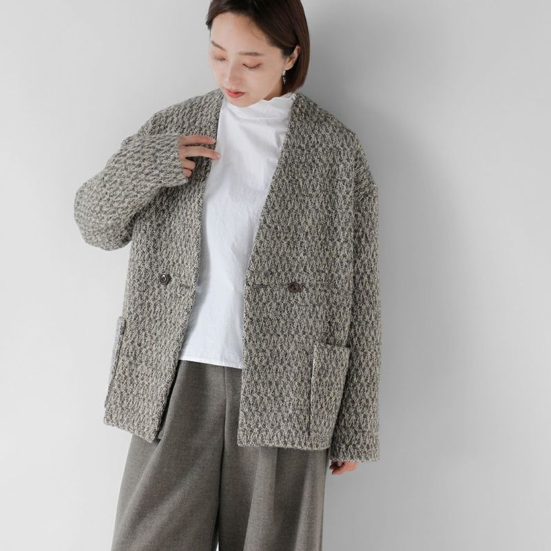 新品未使用 Theory アルパカ混 ノーカラージャケット 2 イタリア製生地 新品未使用 Theory アルパカ混 ノーカラージャケット 2 イタリア製生地