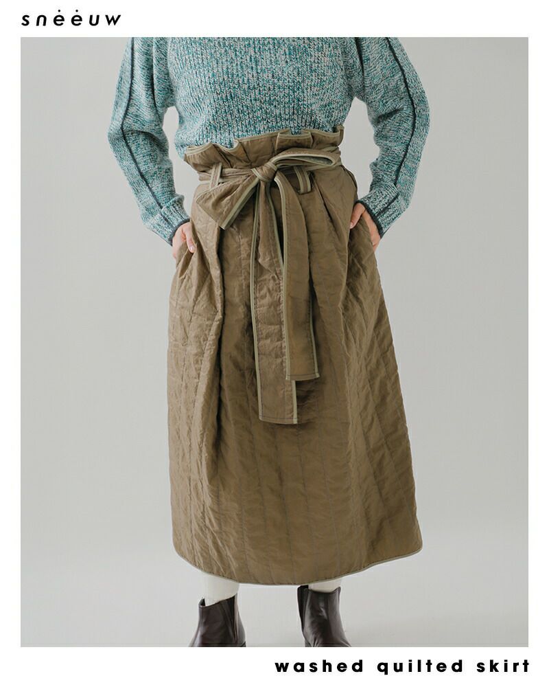 30%OFF】sneeuw スニュウ ウォッシュト キルティング スカート snw32