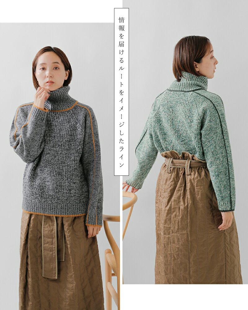 クーポン対象】sneeuw スニュウ ライン タートル ニット snw32-19