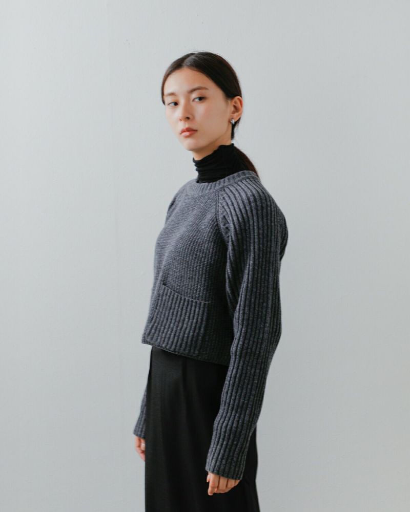 20%OFF】【÷÷】Hella ヘラ クロップド リブ編み ニット プルオーバー