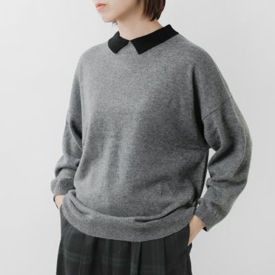 STAMP AND DIARY スタンプアンドダイアリー  メリノカシミヤ 襟付 プルオーバー sd504awk11 レディース 2025aw新作 ☆☆ クーポン対象 STAMP AND DIARY スタンプアンドダイアリー メリノカシミヤ 襟付 プル