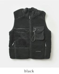 and wander アンドワンダー ミックス ボア ベスト “Mix boa vest” 574