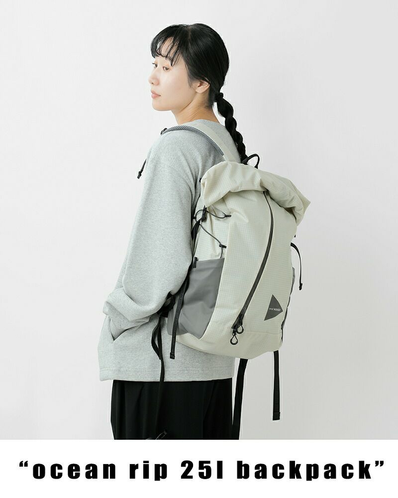 and wander アンドワンダー オーシャンリップ 25L バックパック