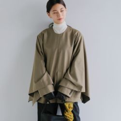 3こ1】【30%OFF】CLANE クラネ ジャケット ディテール ケープ トップス