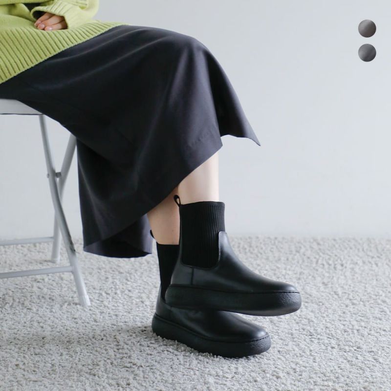 50%OFF】CAMINANDO カミナンド レザー アンクルリブ ブーツ “ANKLE RIB