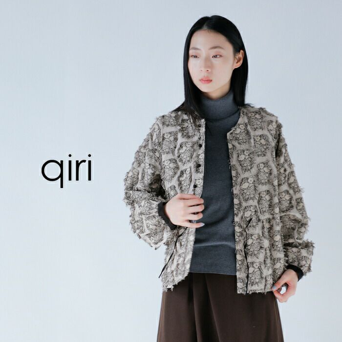 qiri キリ ジャガード ブラウス “花野風 jacquard blouse” 63-01-bl