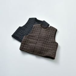 qiri キリ フラワー ドット キルトジャガード リバーシブル ベスト