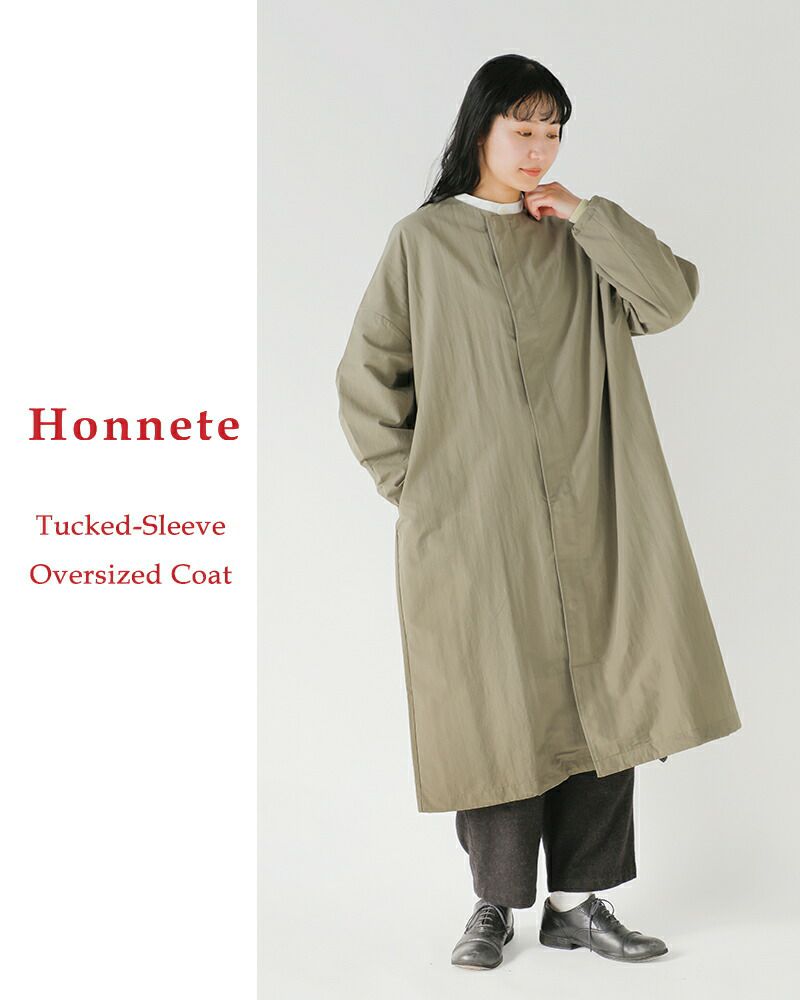 30%OFF】Honnete オネット タックスリーブ オーバーフィット コート ho
