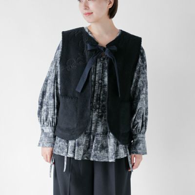 30%OFF】【÷÷】Gauze# ガーゼ ウール フリルカラー 2way ニット ベスト