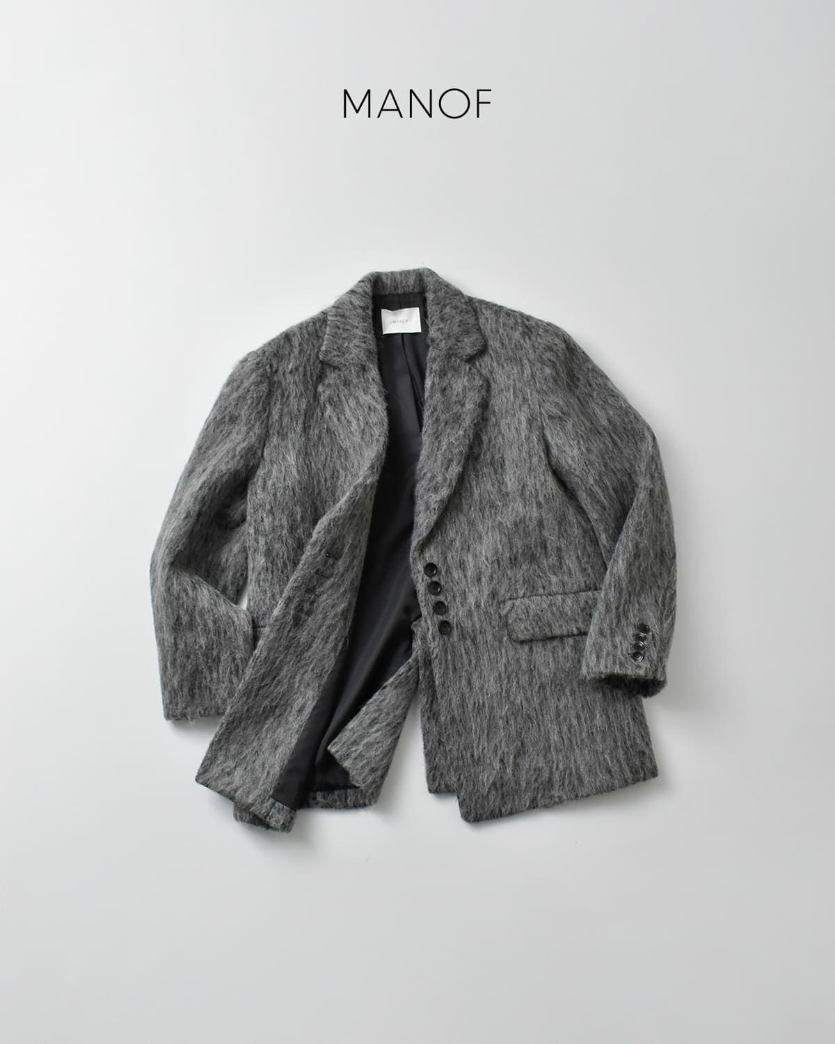 MANOF マノフ シャギー テーラード オーバー ジャケット 89101-0082