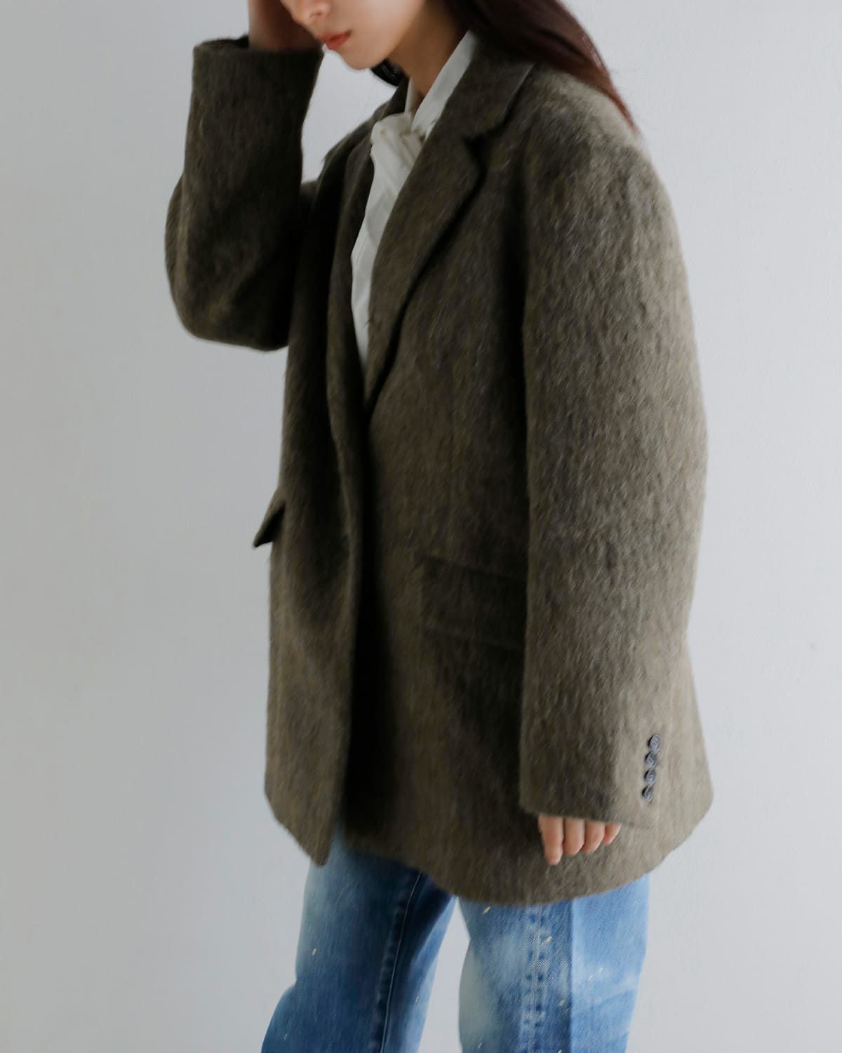 MANOF マノフ シャギー テーラード オーバー ジャケット 89101-0082