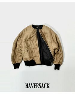 HAVERSACK ハバーサック シルク キルティング ノーカラー ブルゾン