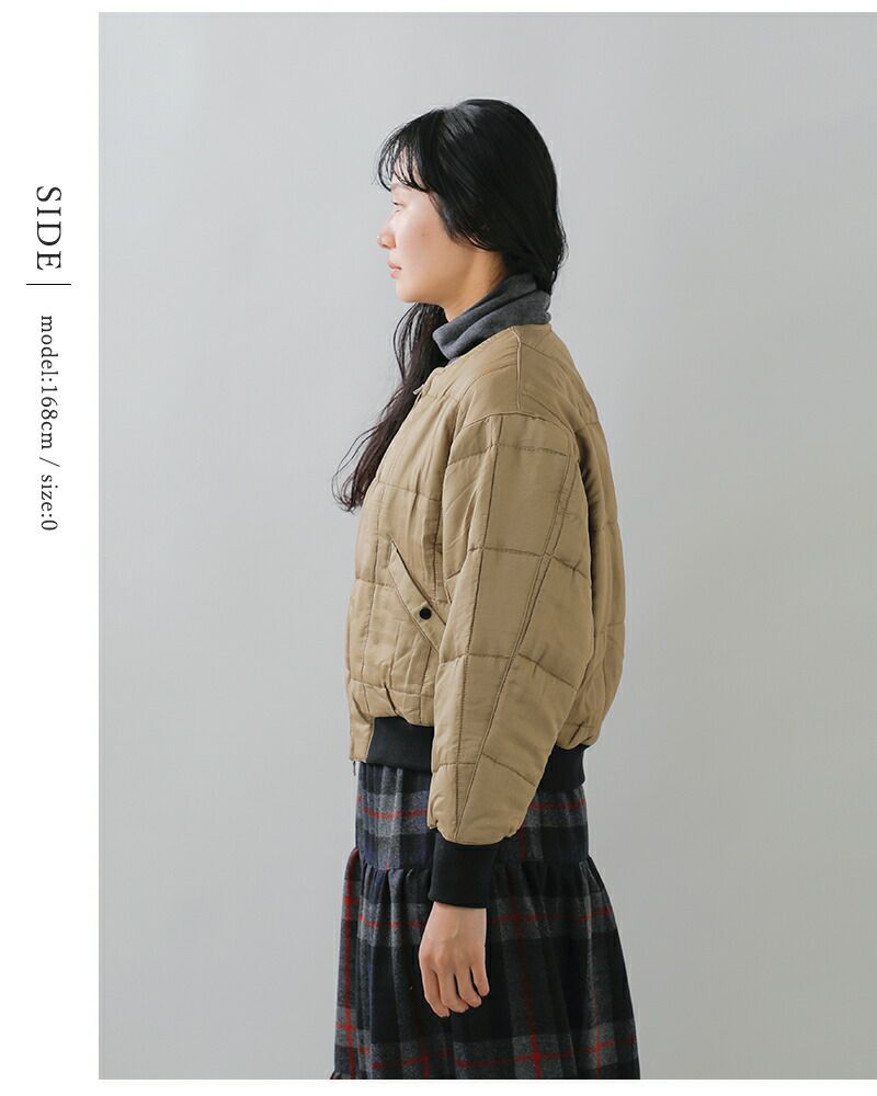 HAVERSACK ハバーサック シルク キルティング ノーカラー ブルゾン