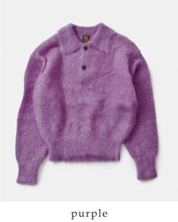 BATONER バトナー ピュア モヘア シャギー ポロ ニット プルオーバー