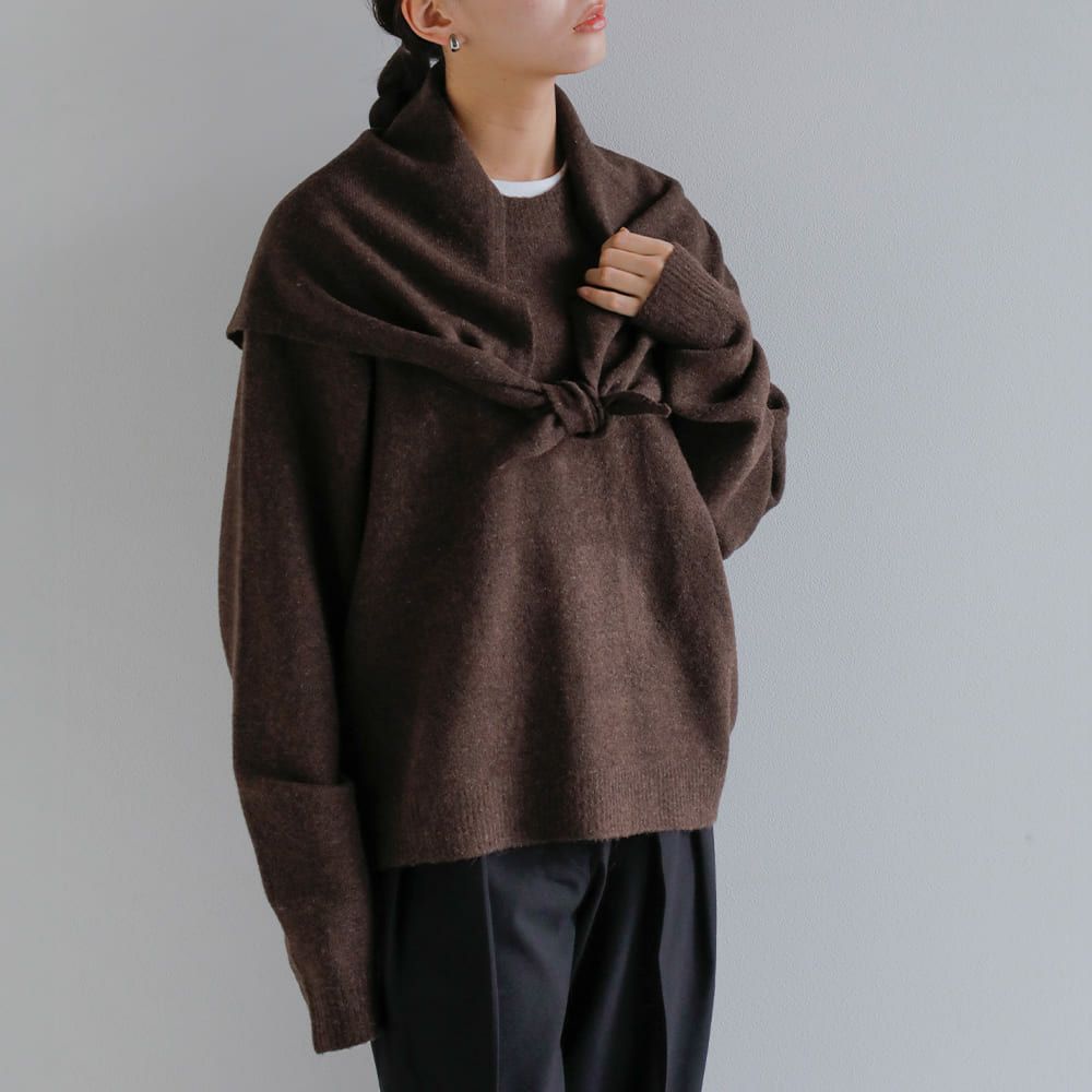 Layered Scarf Knit ブラウン ànuke anuke 000000048003-01-xs.jpg?t=