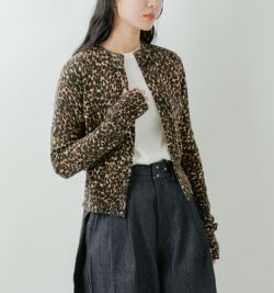 Shinzone シンゾーン コットン ウール レオパード ロング リブ ニット