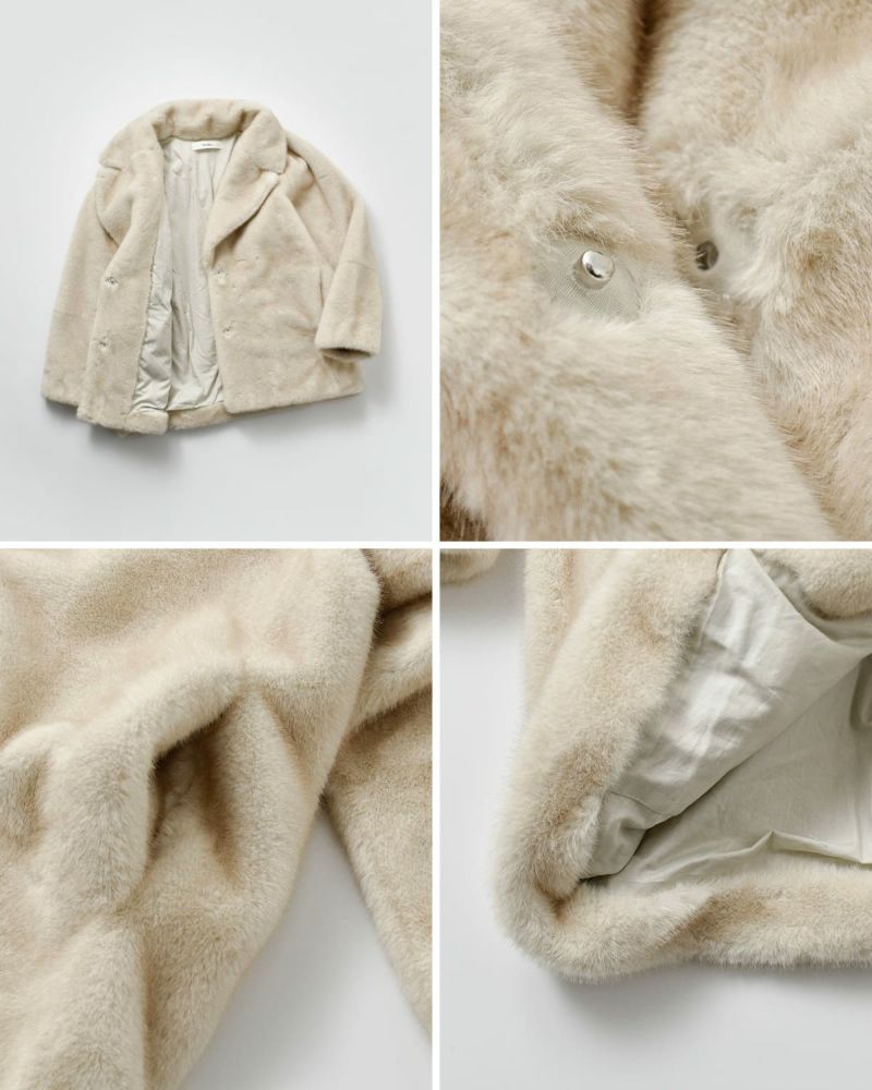 さ*マ様 anuke Eco Minkfur Jacket アイボリー サイズ3 anuke（アンヌーク） Eco Minkfur Jacket 即日発送 : RAPTURE - 通販