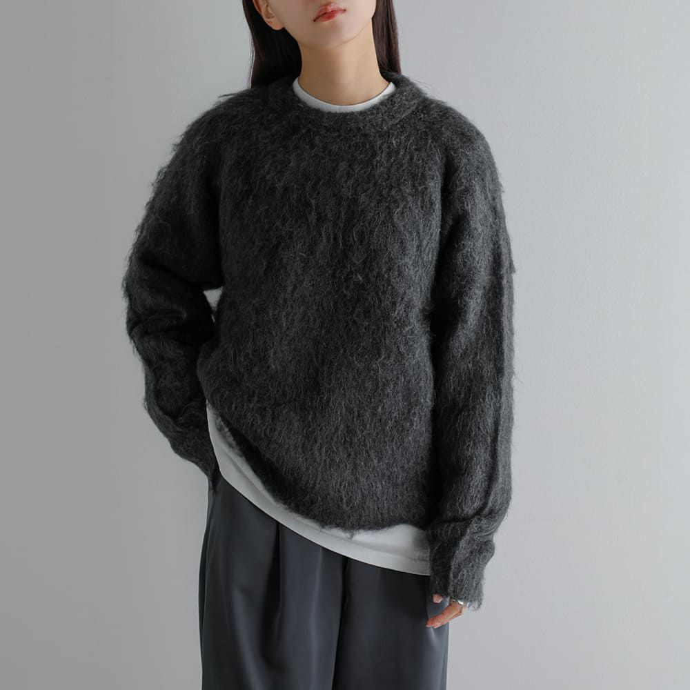 anuke アンヌーク アルパカブレンド ブラッシュド ニット プルオーバー