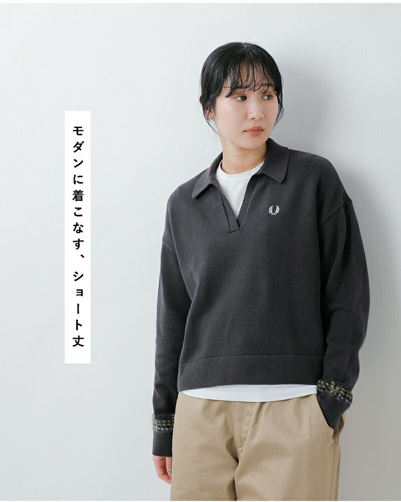 FRED PERRY フレッド ペリー タータン パネル ニット シャツ “TARTAN