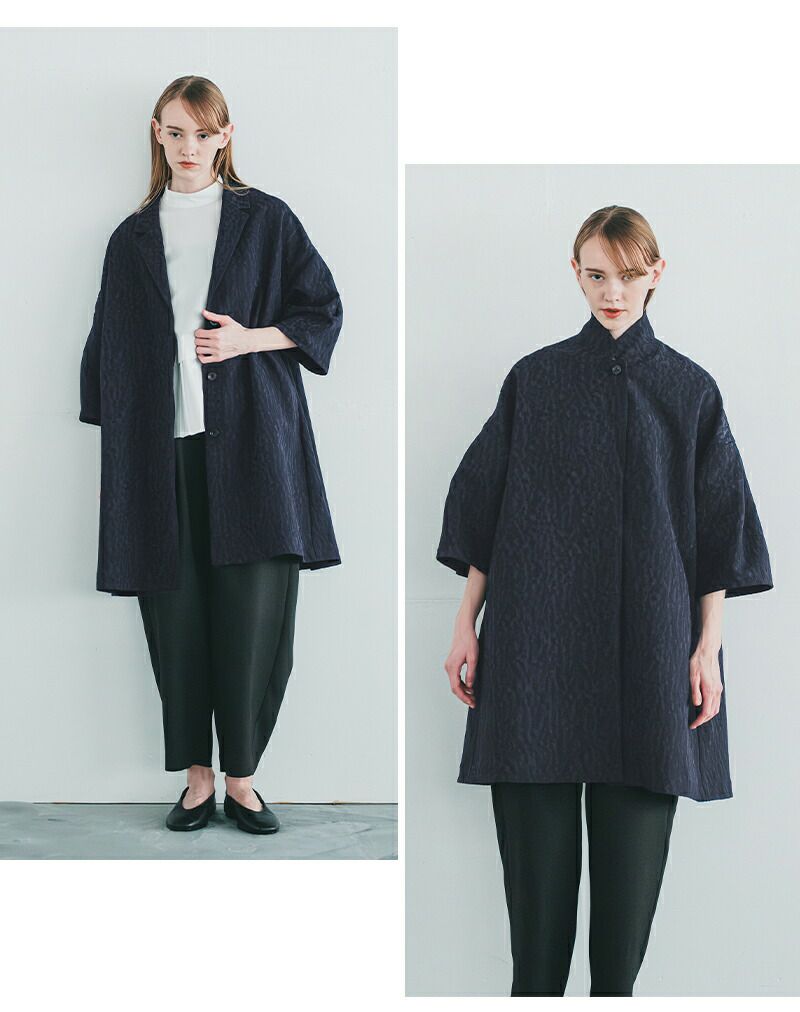 whyto ホワイト ジャガード テントラインコート “jacquard tent line